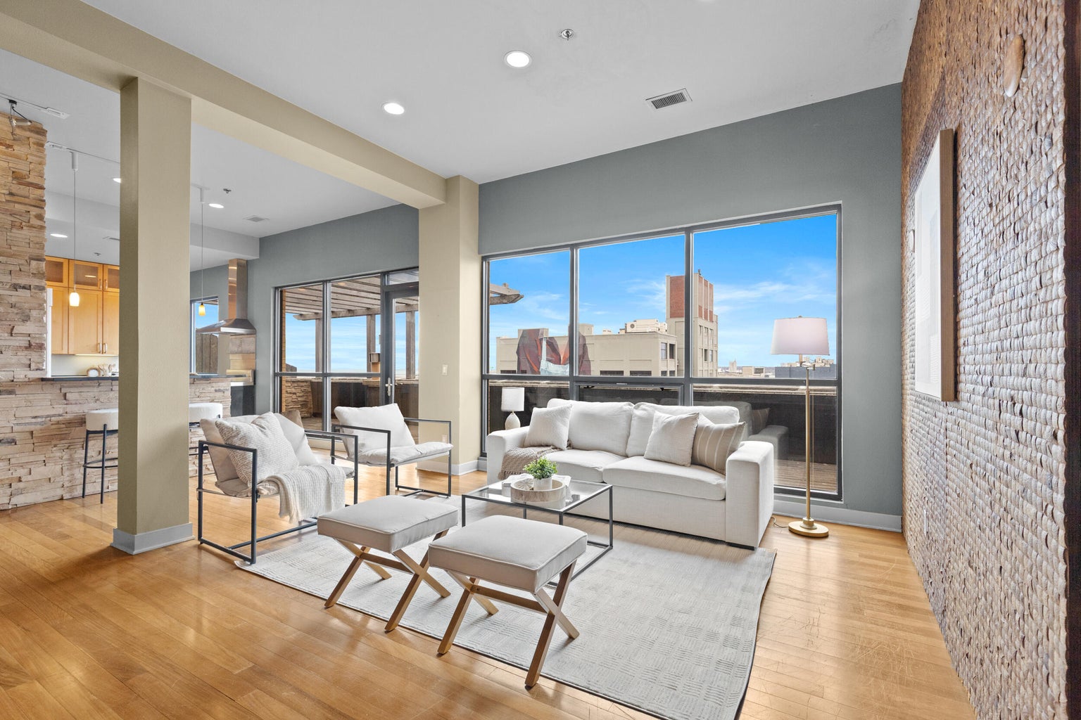 Home staging in South Eastern Wisconsin living room design styled in wisconsin