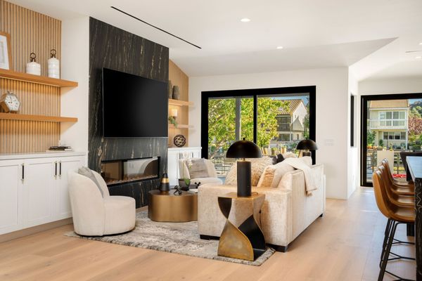 Vacant home staging in South Eastern Wisconsin furnished living space with modern staging furniture