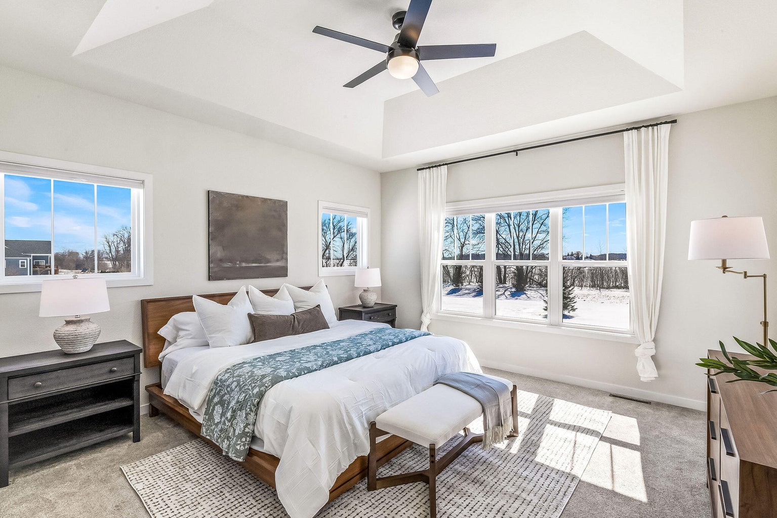 Bright and polished living room styled for Home Staging in Waukesha County, WI