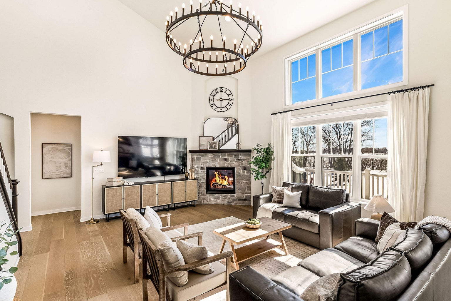 Bright and polished living room styled for Home Staging in Winnebago County, WI